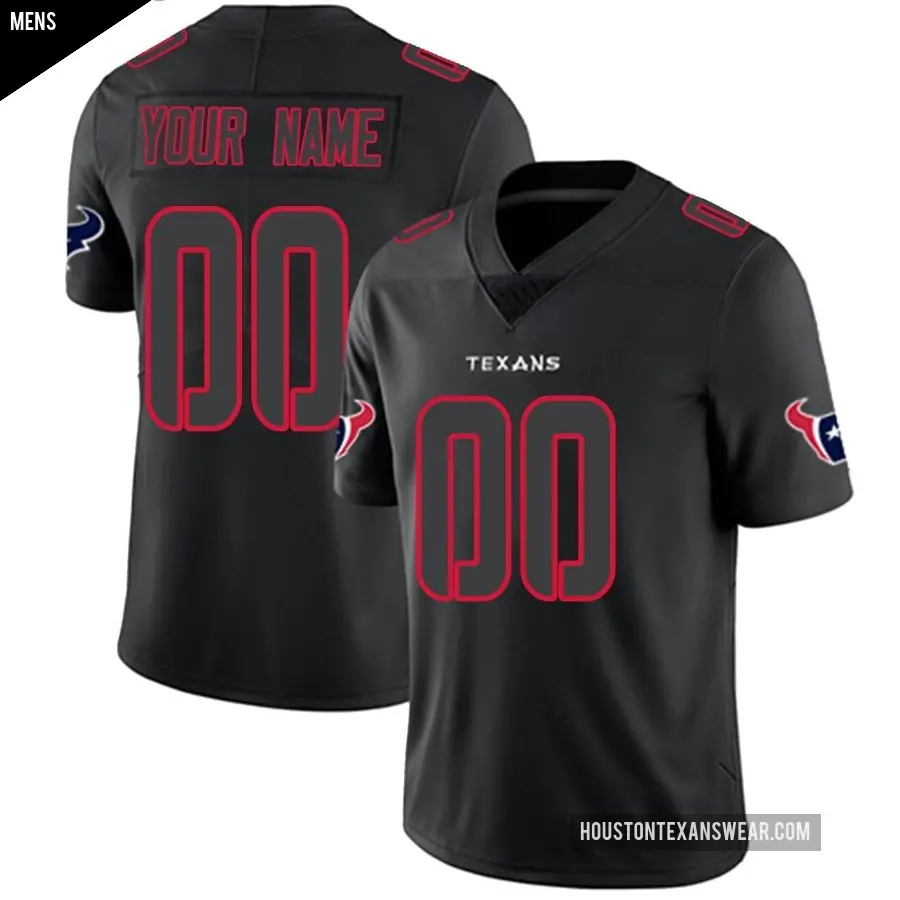 Men s Houston Texans 00 Custom Black Impact Limited Jersey Texans Store