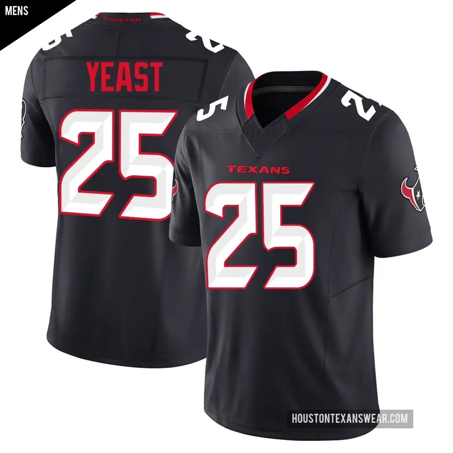 Men's Houston Texans ＃25 Russ Yeast Navy Limited Alternate Vapor F.U.S.E. Jersey