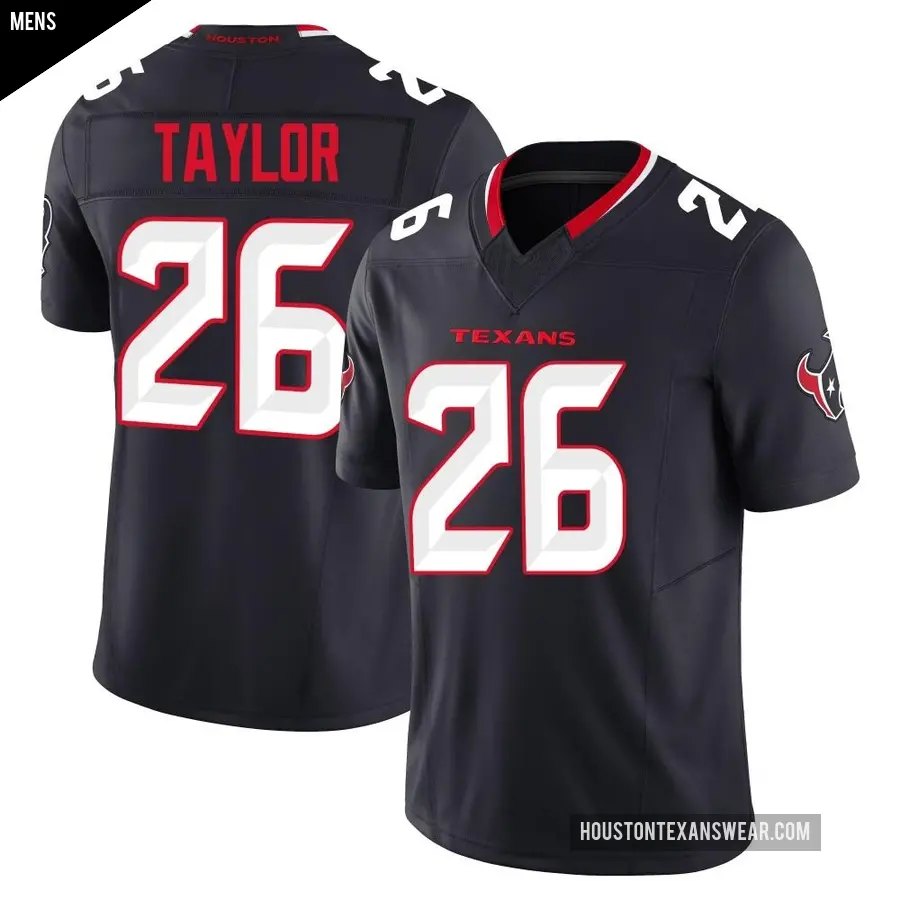 Men's Houston Texans ＃26 J.J. Taylor Navy Limited Alternate Vapor F.U.S.E. Jersey