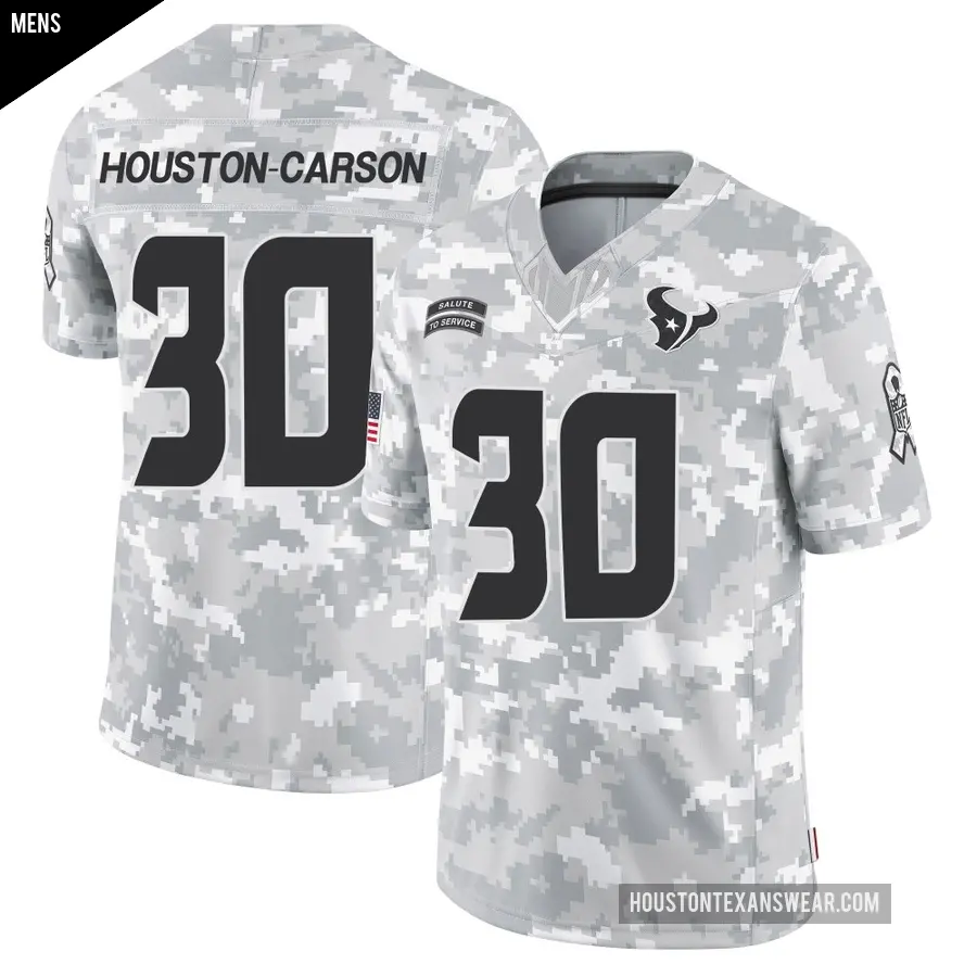 Men's Houston Texans ＃30 DeAndre Houston-Carson Arctic Camo Limited DeAndre -Carson 2024 Salute to Service Jersey