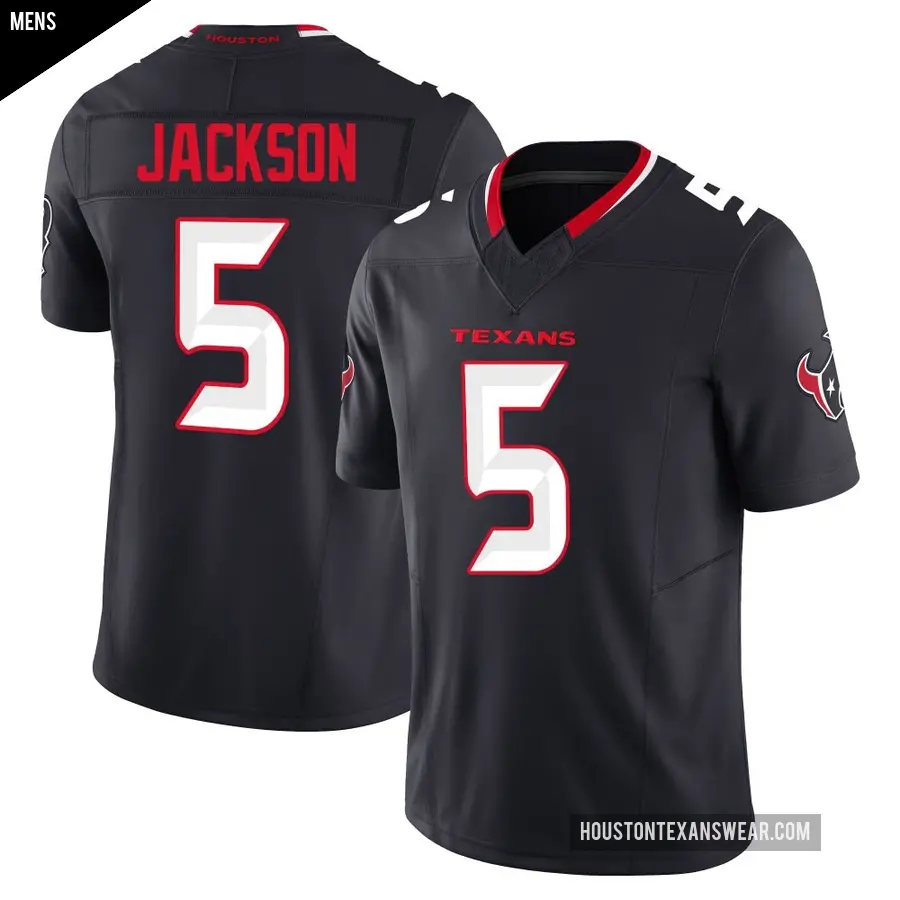 Men's Houston Texans ＃5 Kearis Jackson Navy Limited Alternate Vapor F.U.S.E. Jersey