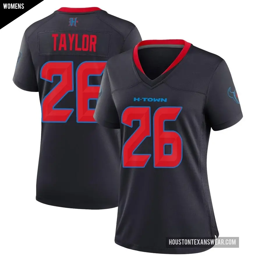 Women's Houston Texans ＃26 J.J. Taylor Navy Game 2nd Alternate Jersey