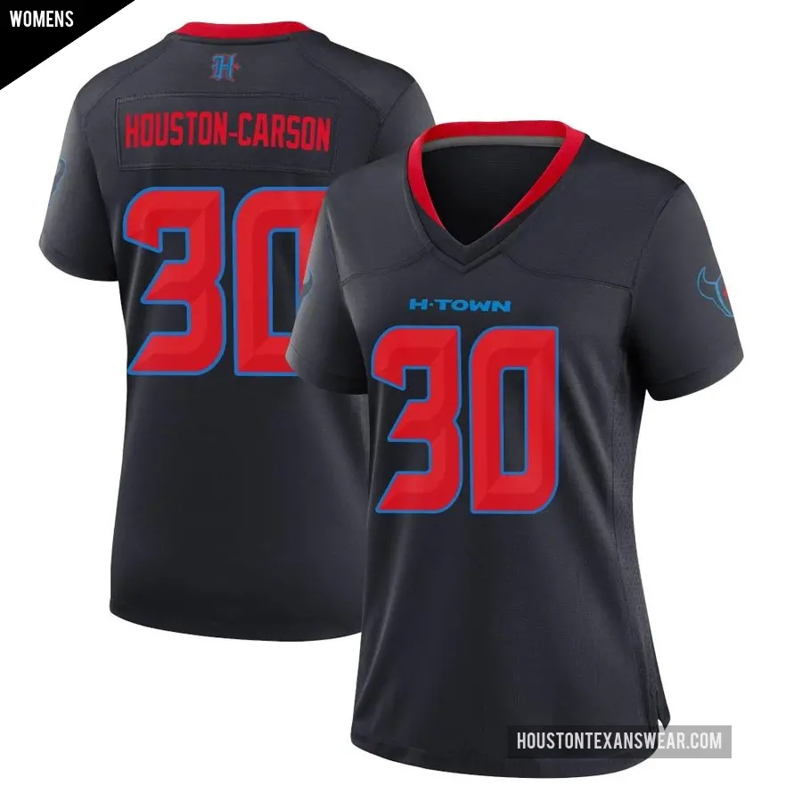 Women's Houston Texans ＃30 DeAndre Houston-Carson Navy Game DeAndre -Carson 2nd Alternate Jersey