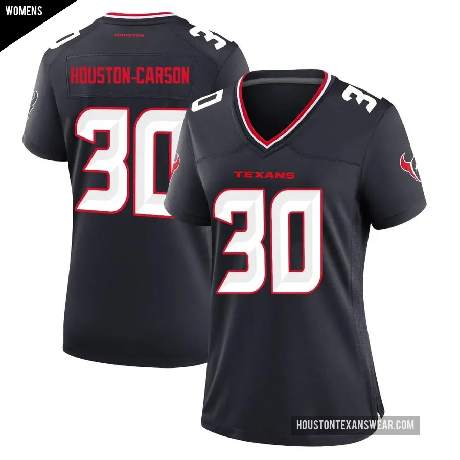 Women's Houston Texans ＃30 DeAndre Houston-Carson Navy Game DeAndre -Carson Team Jersey