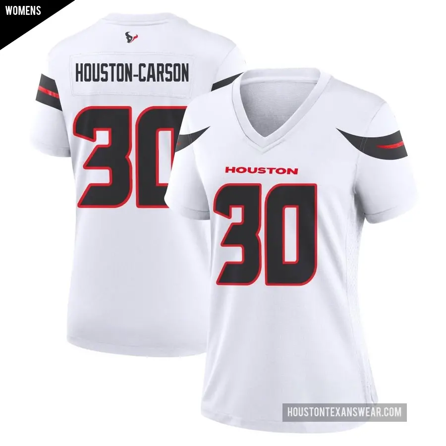 Women's Houston Texans ＃30 DeAndre Houston-Carson White Game DeAndre -Carson Jersey