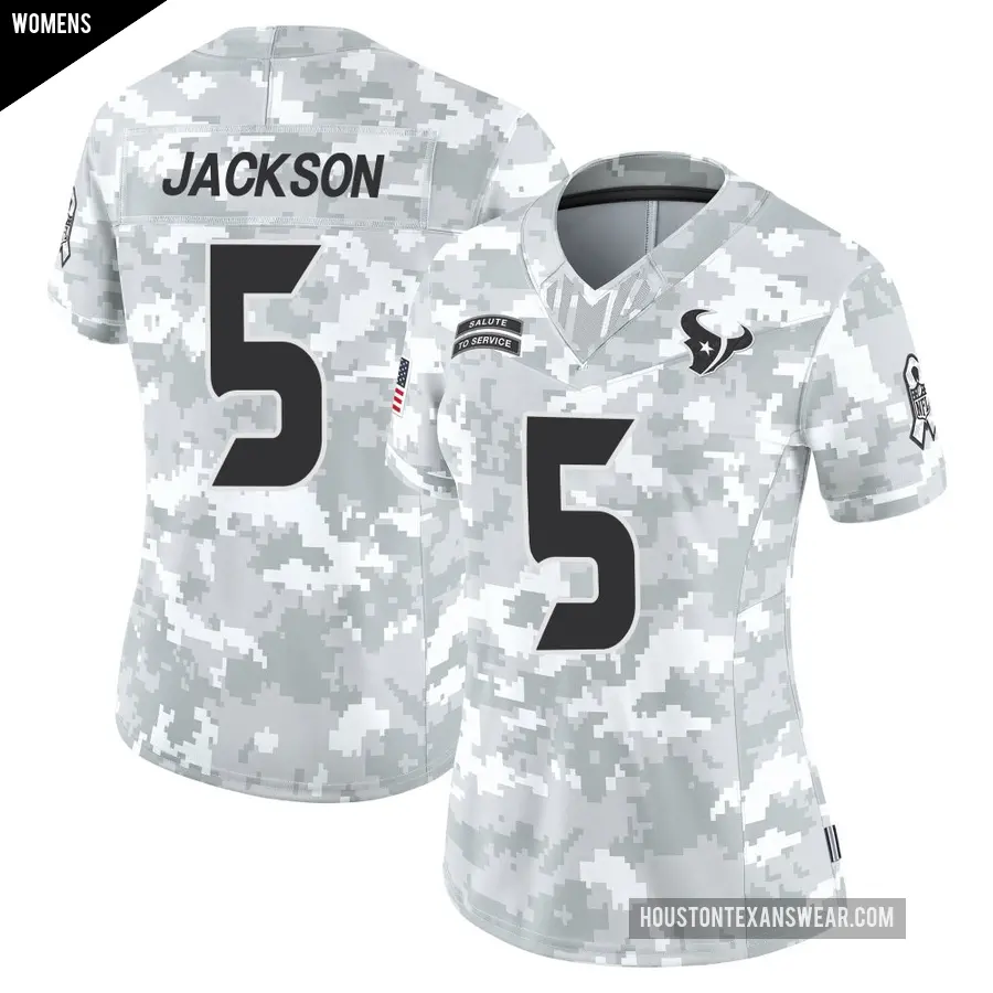 Women's Houston Texans ＃5 Kearis Jackson Arctic Camo Limited 2024 Salute to Service Jersey