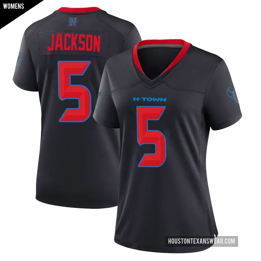 Women's Houston Texans ＃5 Kearis Jackson Navy Game 2nd Alternate Jersey