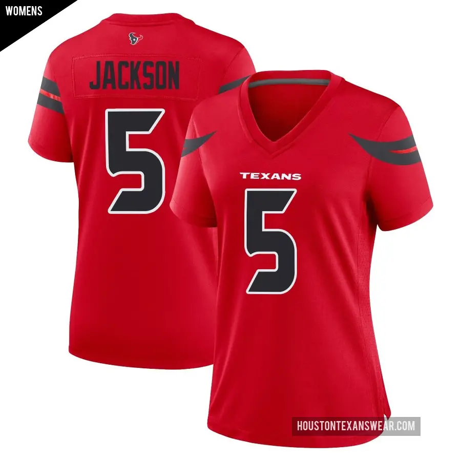 Women's Houston Texans ＃5 Kearis Jackson Red Game Alternate Jersey