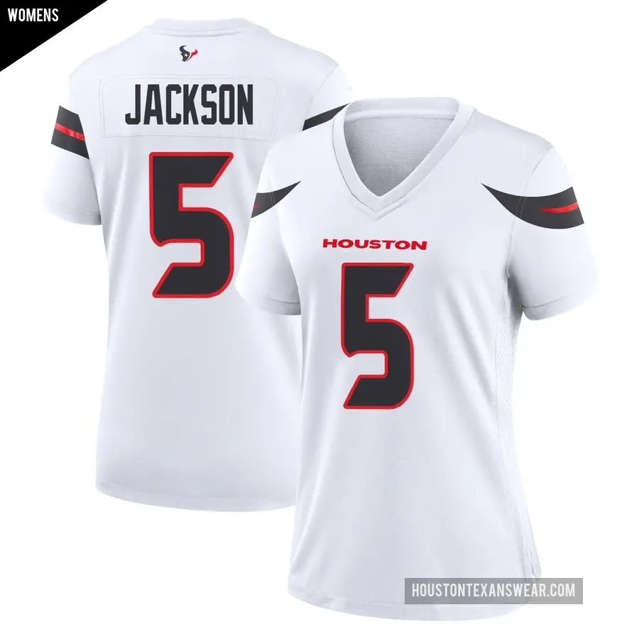 Women's Houston Texans ＃5 Kearis Jackson White Game Jersey