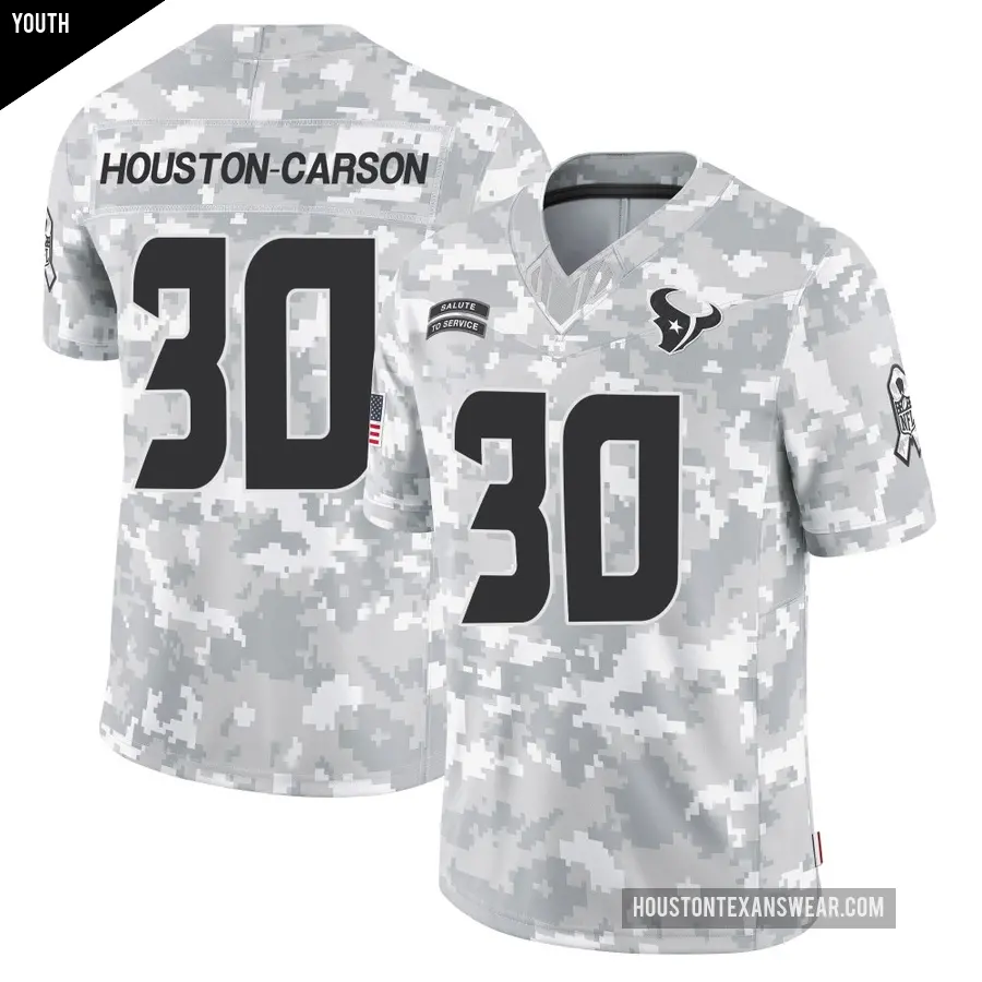 Youth Houston Texans ＃30 DeAndre Houston-Carson Arctic Camo Limited DeAndre -Carson 2024 Salute to Service Jersey