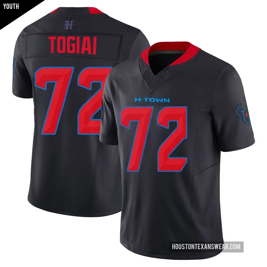 Youth Houston Texans ＃72 Tommy Togiai Navy Limited 2nd Alternate Vapor F.U.S.E. Jersey